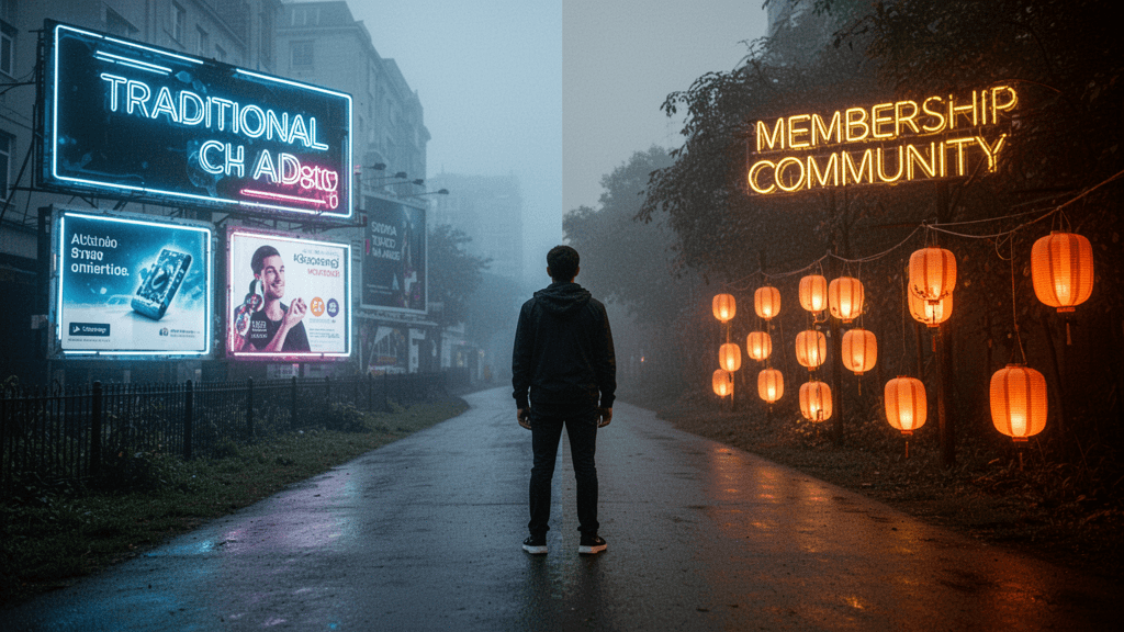 Sự khác biệt chiến lược then chốt nào giữa Circle (88% doanh thu từ membership) và các nền tảng quảng cáo truyền thống mà doanh nghiệp một người cần nắm ngay?